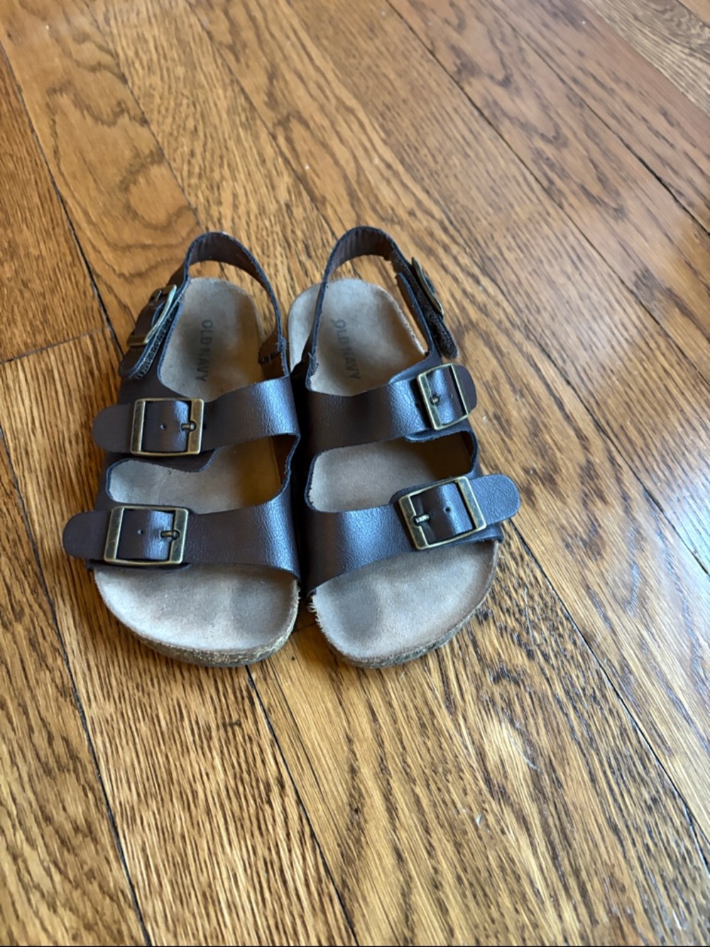 Old Navy Brown Double-Buckle Birkenstock Style Kids Sandals